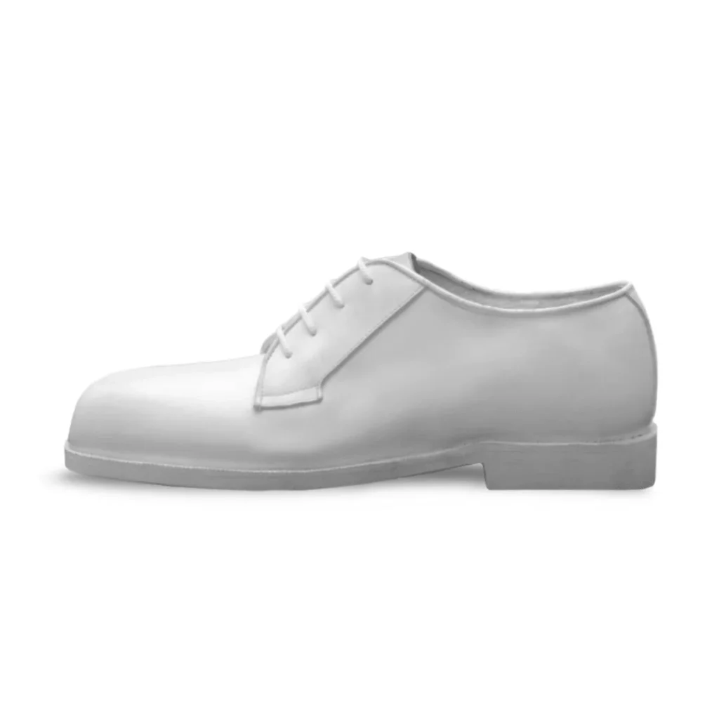 Zapato de Cuero Blanco Suela de Goma