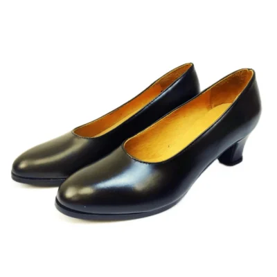 Zapato de Cuero Negro Taco 5cm